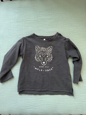 Rylee + Cru Charcoal Long-Sleeve 'Wolf Pack' Tee